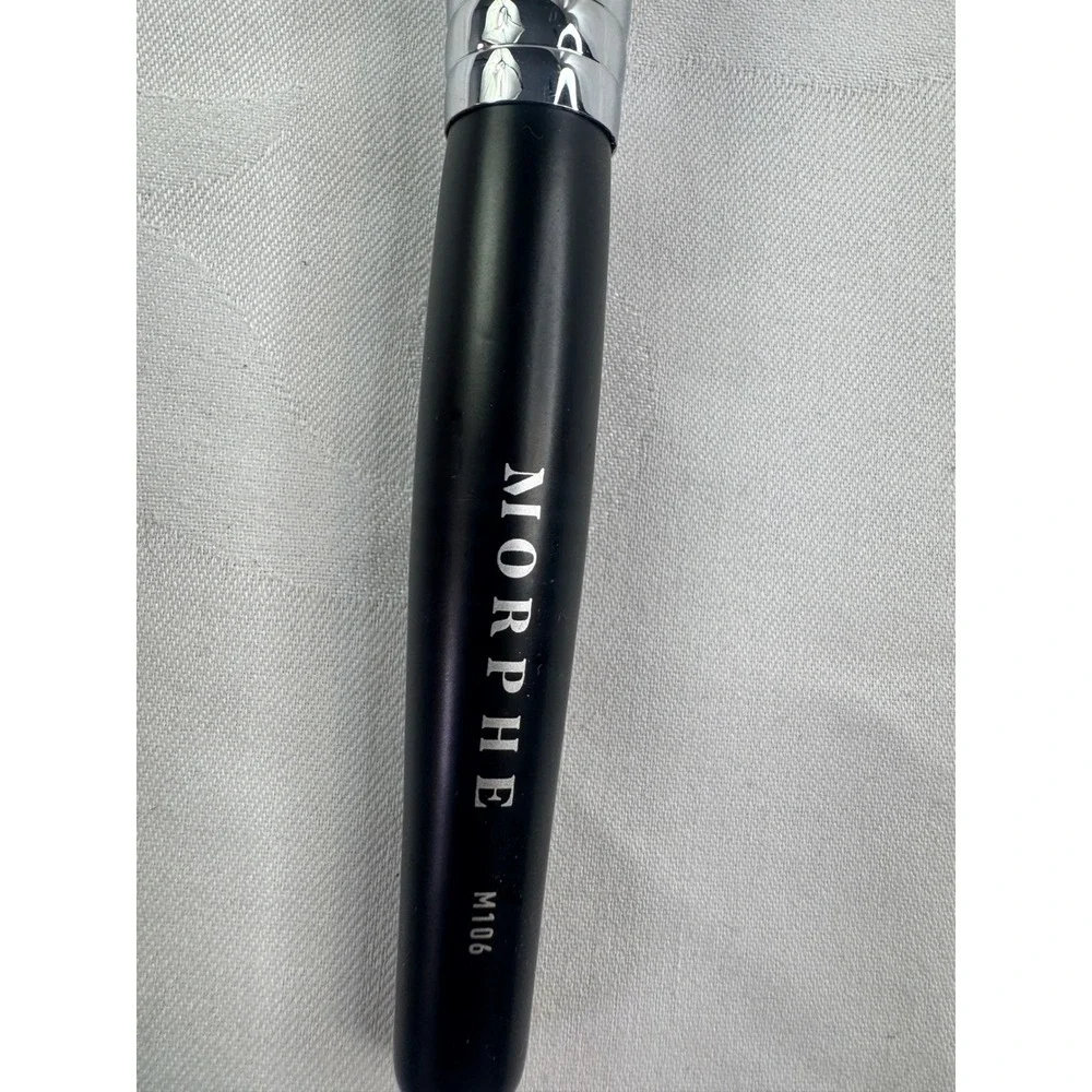 Morphe M106 Pointed Powder Brush Black Silver Tapered Fluffy Makeup Tool